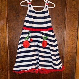 Le Top Navy and White Striped Dress with Red Cherry Accents